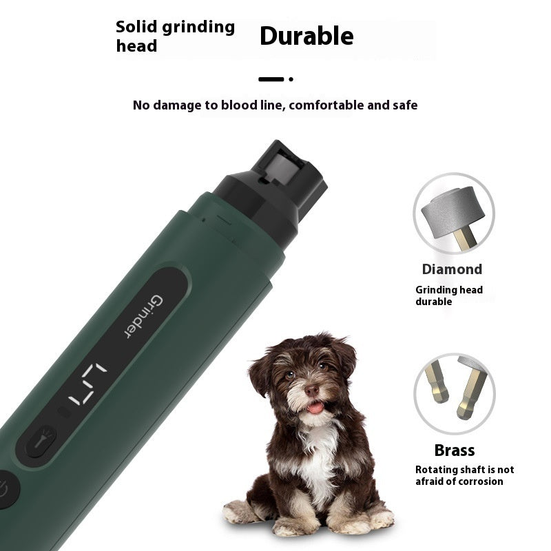 Rechargeable Dog Nail Grinder with LED Light (5-Speed, Super Quiet)