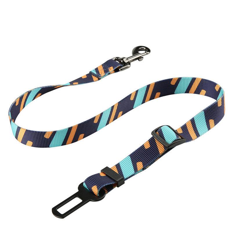 Vibrant printed pet car seat belt adjustable clip