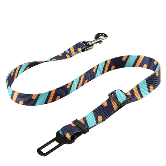 Vibrant printed pet car seat belt adjustable clip