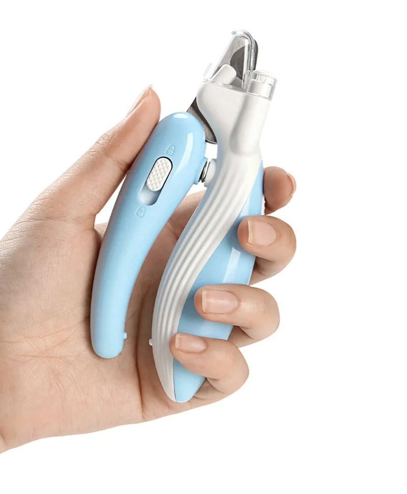Cat nail clippers with LED guide for safer snips