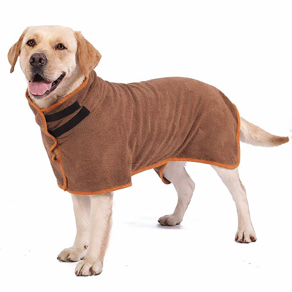 Dog Bathrobe - Ultra Absorbent with Velcro Collar