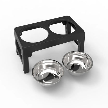 Adjustable Elevated Dog Feeder Bowl - Stainless Steel