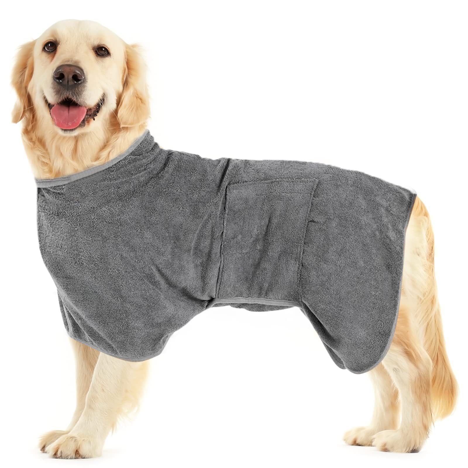 Dog Bathrobe - Ultra Absorbent with Velcro Collar