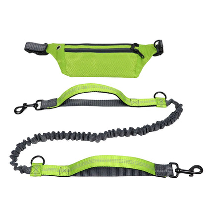 Reflective hands-free dog leash for night walking safety