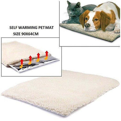 Electric free -self-heating cat & dog mat with thermo-reflective fibre