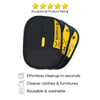 Exceptional 5-star product rating for black-yellow colored pet hair removal glove  with various design patterns.